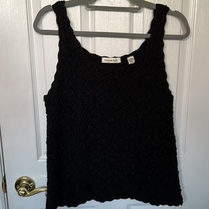 AMANDA SMITH Crochet Tank Top Black